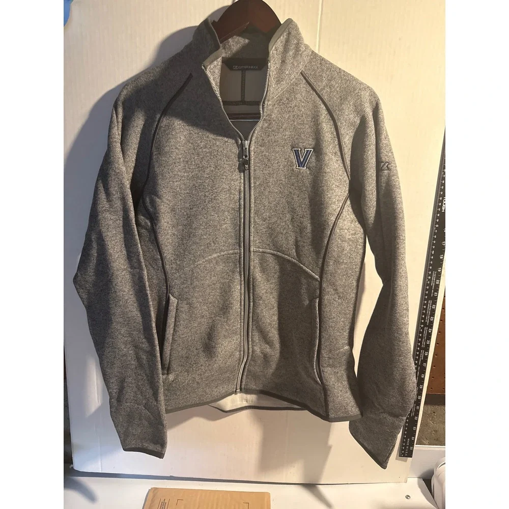 Cutter & Buck Villanova University Women Gray Full Zip Knit‎ Jacket Size M
